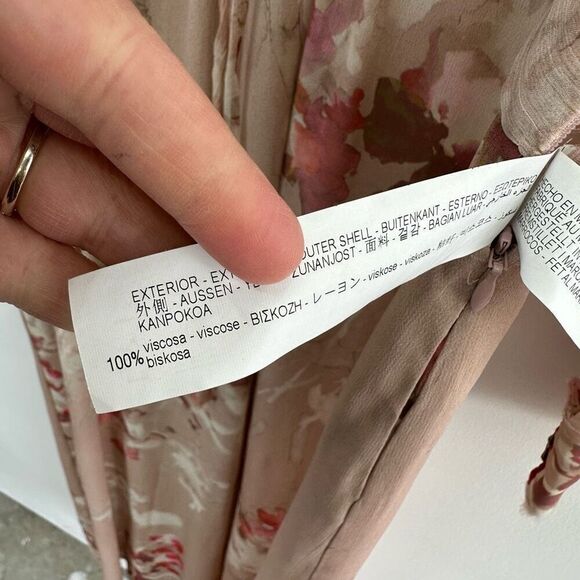Zara Limited Edition Blogger Favorite 2022 Pale Pink Watercolor Floral Flowy Max - Picture 6 of 15